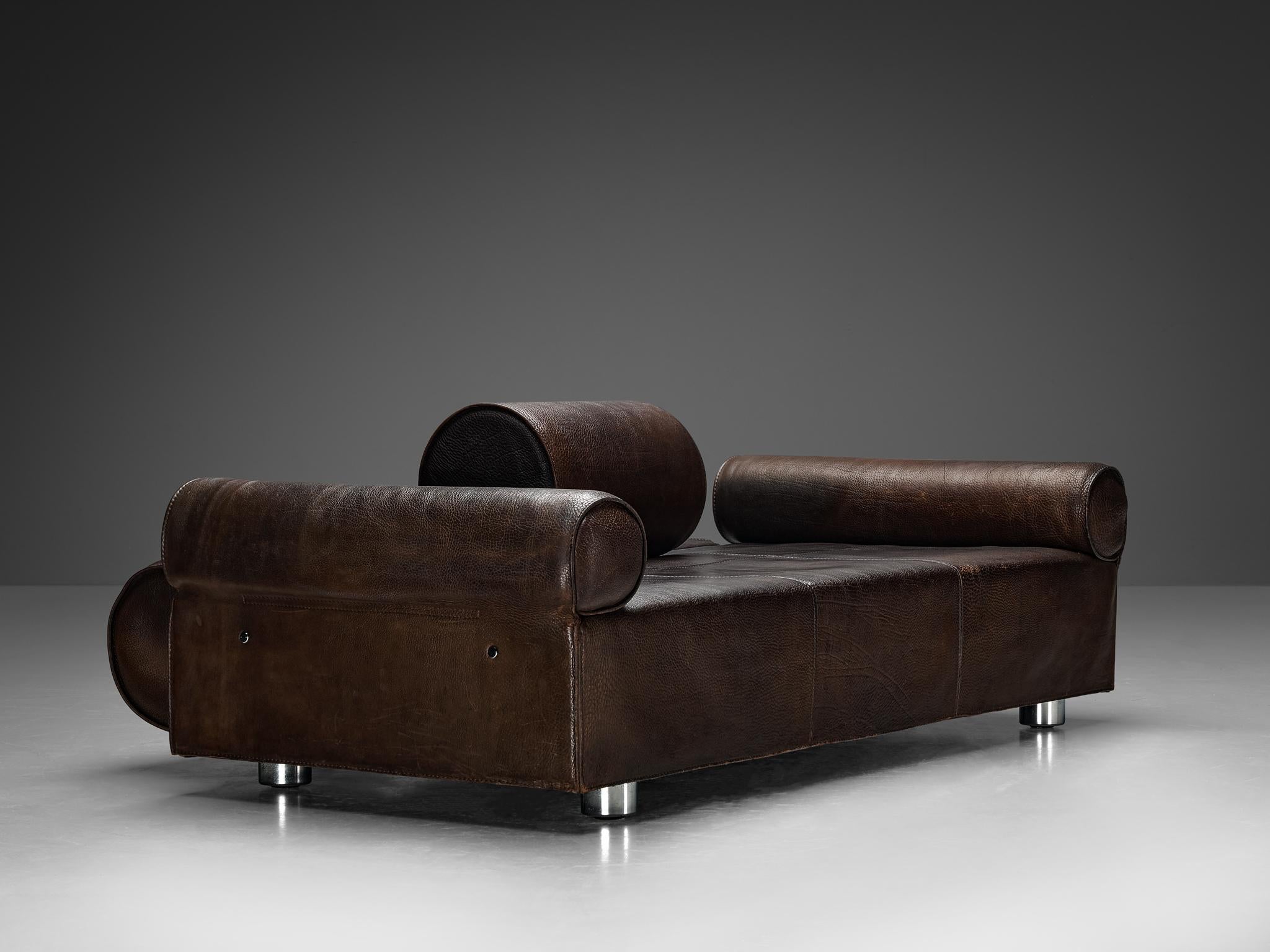 Marzio Cecchi Transformable Sofa in Buffalo Leather  For Sale 5