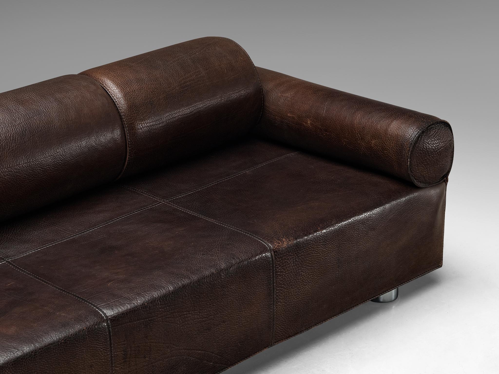 Marzio Cecchi Transformable Sofa in Buffalo Leather  For Sale 1