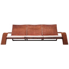 Marzio Cecchi Woven Leather Postmodern Sofa