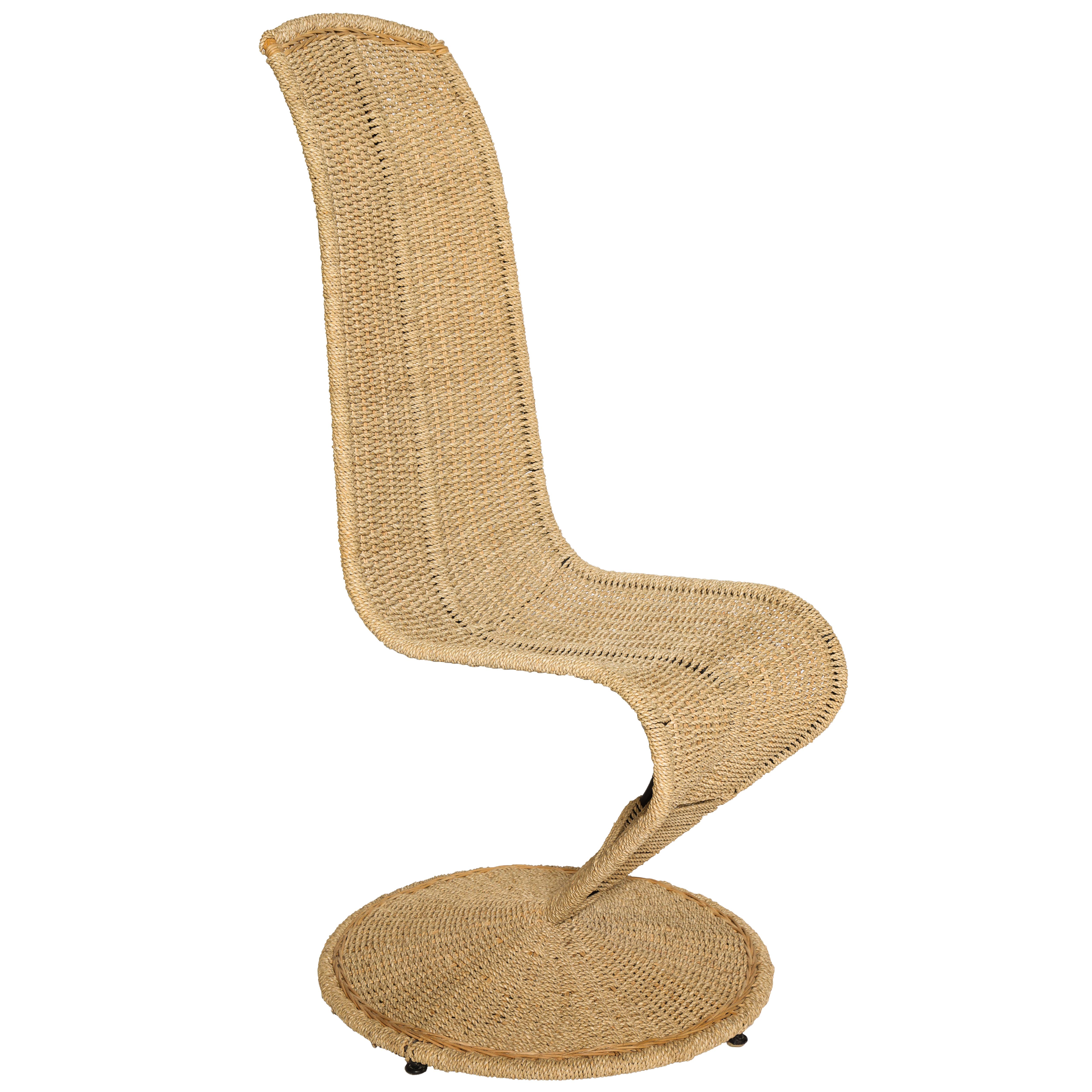 Marzio Cecchi Woven 'S' Chair, 1970s, Italy