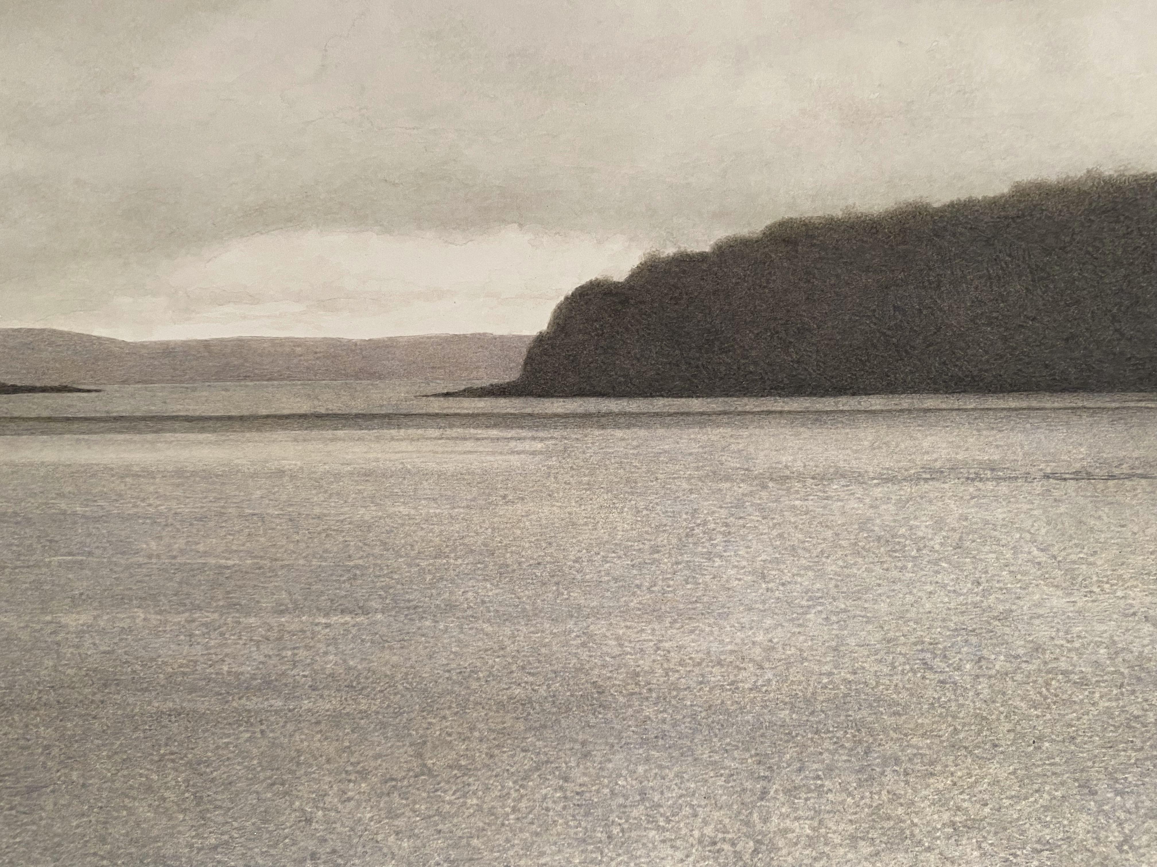 Paysage irlandais, Mou et ciel, aquarelle réalisée par le peintre réaliste Marzio Tamer 2