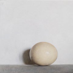 Still Life with Egg - Contemporary Minimalism in Soft Gray Tones