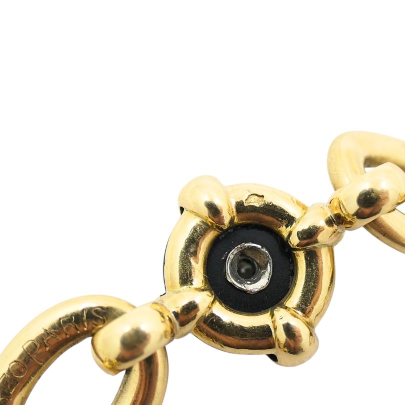 Marzo Paris Bracciale in oro 18 carati con diamanti e onice in vendita 3