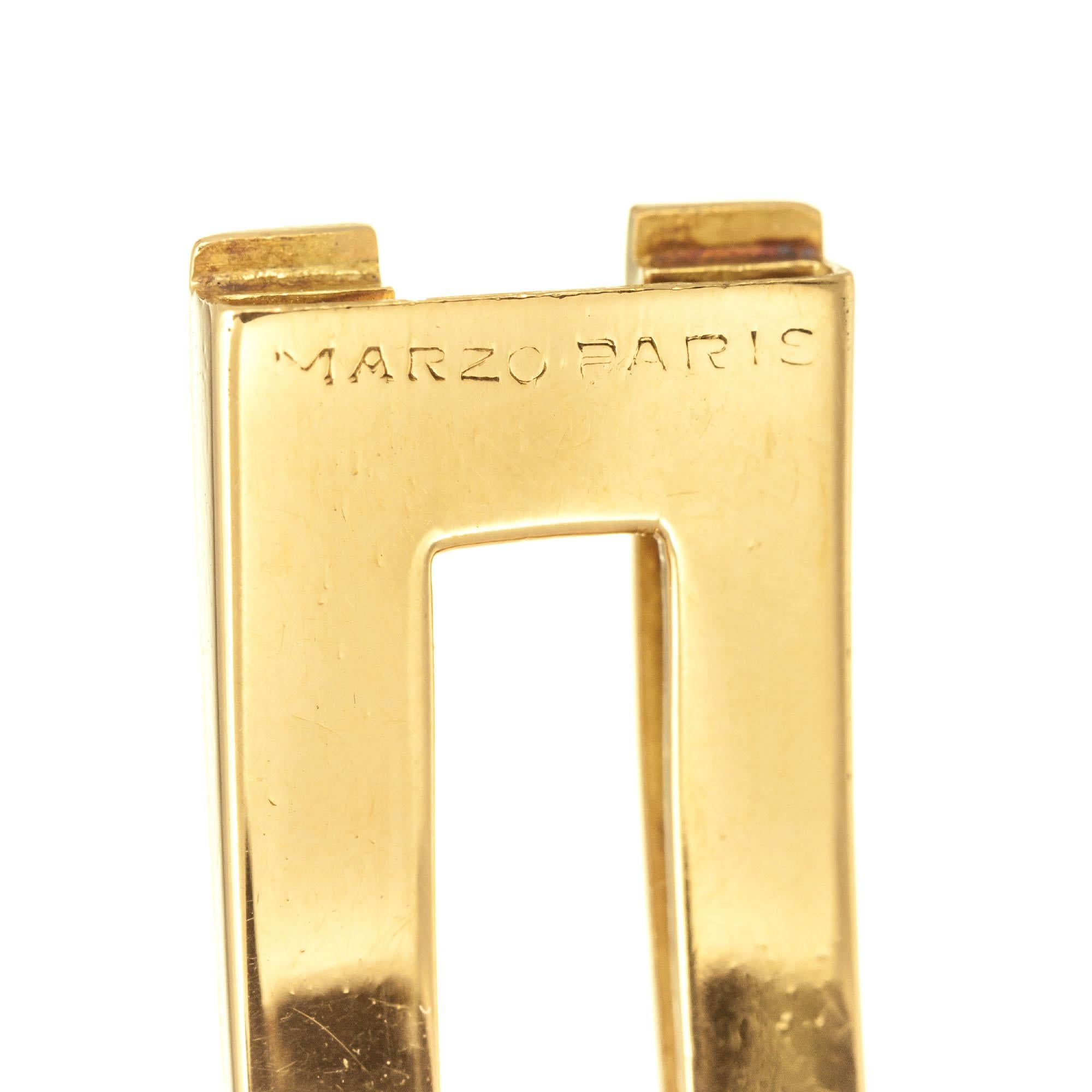 Women's Marzo Paris Art Deco 1930 Carnelian Yellow Gold Link Bracelet