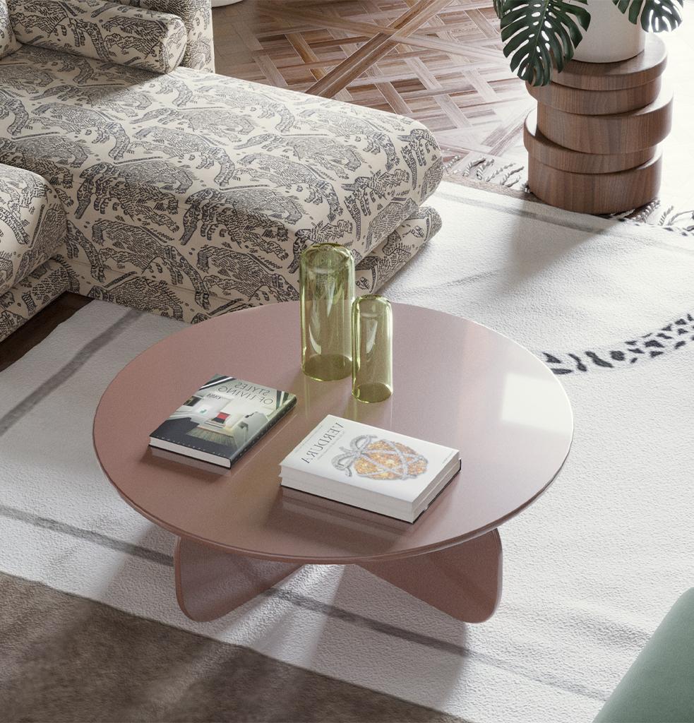 Couchtisch Mas, grün glänzend lackiert von Hermhaus (Moderne der Mitte des Jahrhunderts) im Angebot