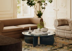 Mas Coffee Table Indigo Blue Glossy Lacquered by Hermhaus