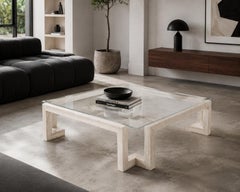 Masa Contemporary Design Italian Travertine Marble Coffee Table Bespoke Luxury