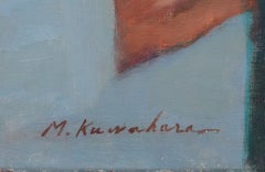 Houses with colorful roofs - Original oil on canvas, Signed