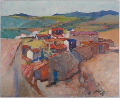 Spanish Village - Original oil on canvas, Signed