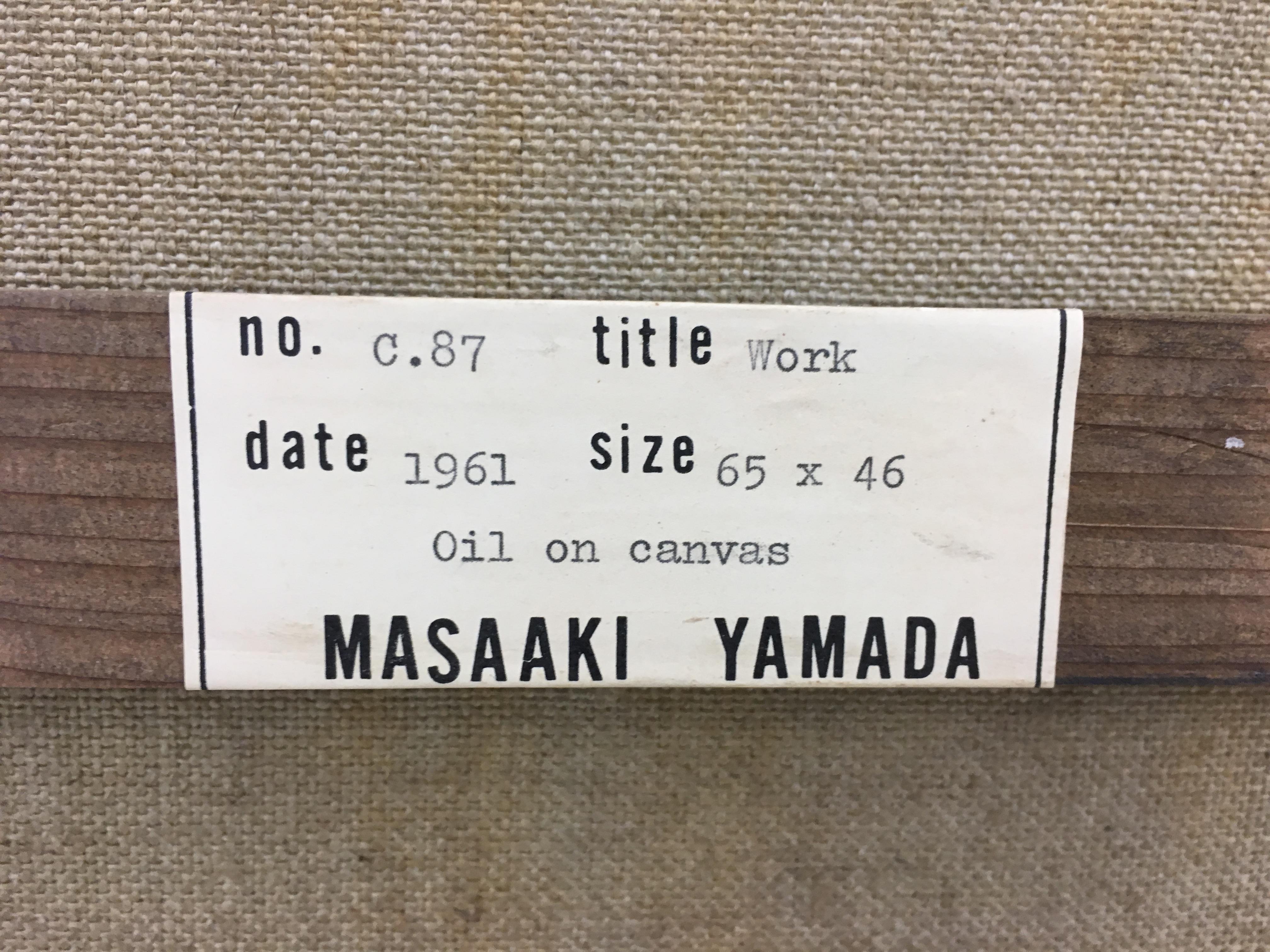 Arbeit C.87. Öl auf Leinwand von Masaaki Yamada (1961), geometrisches abstraktes Gemälde im Angebot 4