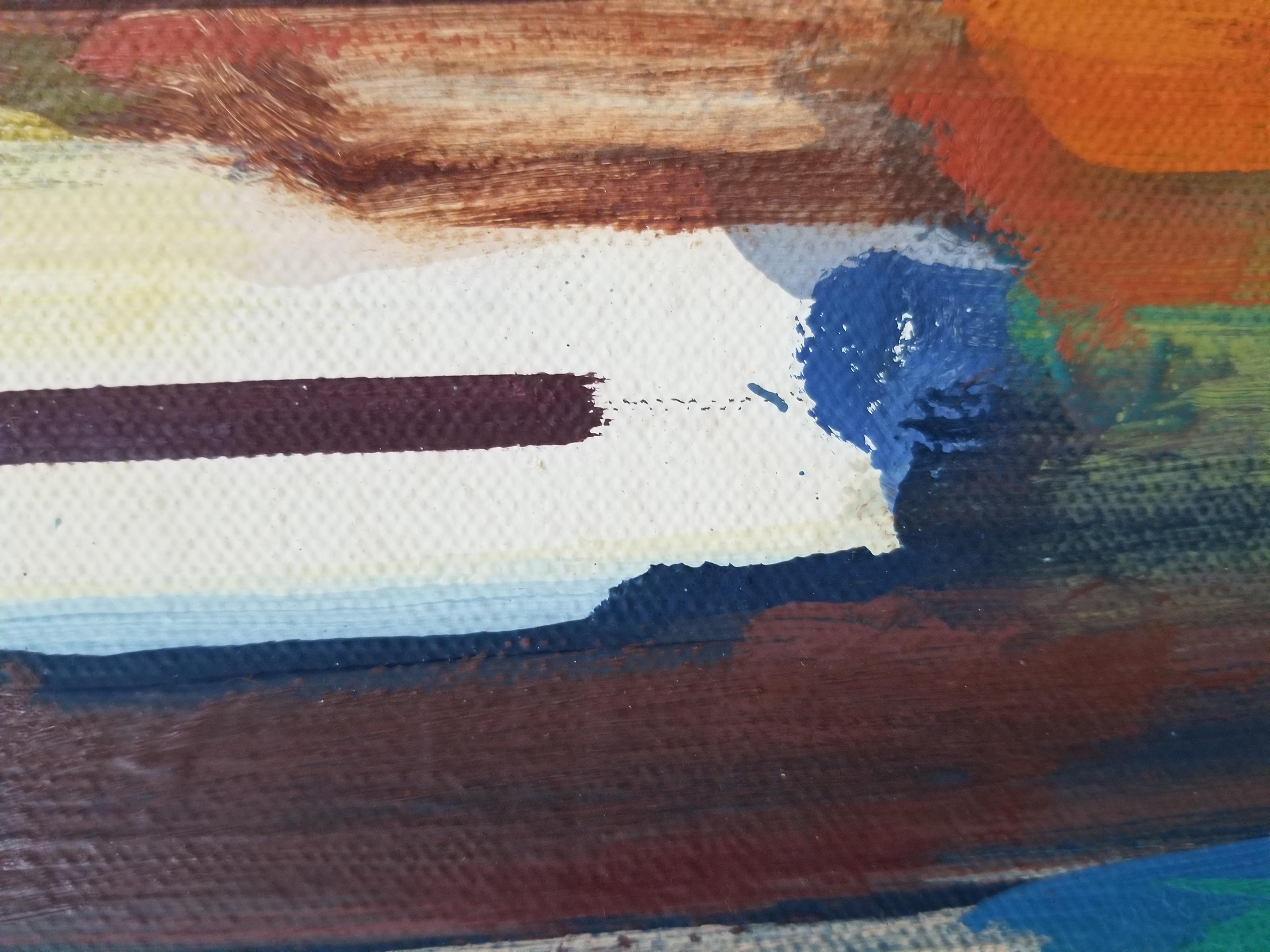 Obra F.36, 1990, pintura abstracta al óleo sobre lienzo de Masaaki Yamada en venta 10