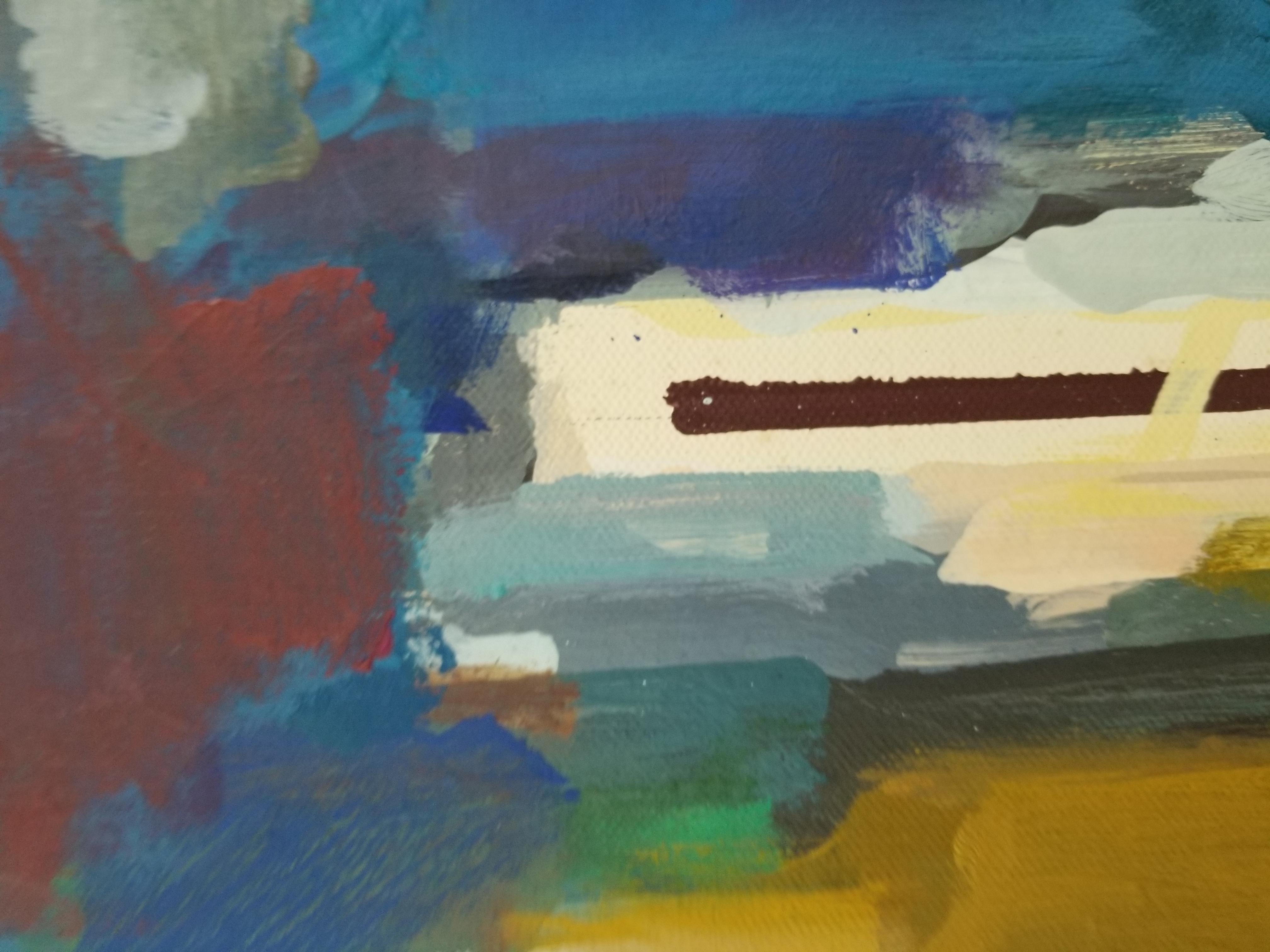 Obra F.36, 1990, pintura abstracta al óleo sobre lienzo de Masaaki Yamada en venta 8