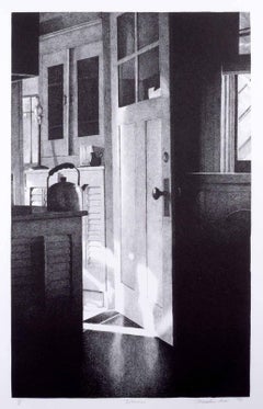 Intrusion (A kettle is on the kitchen counter but an open door provides title)