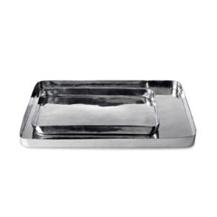 Masai L Tray in Polished Metal by Aldo Cibic