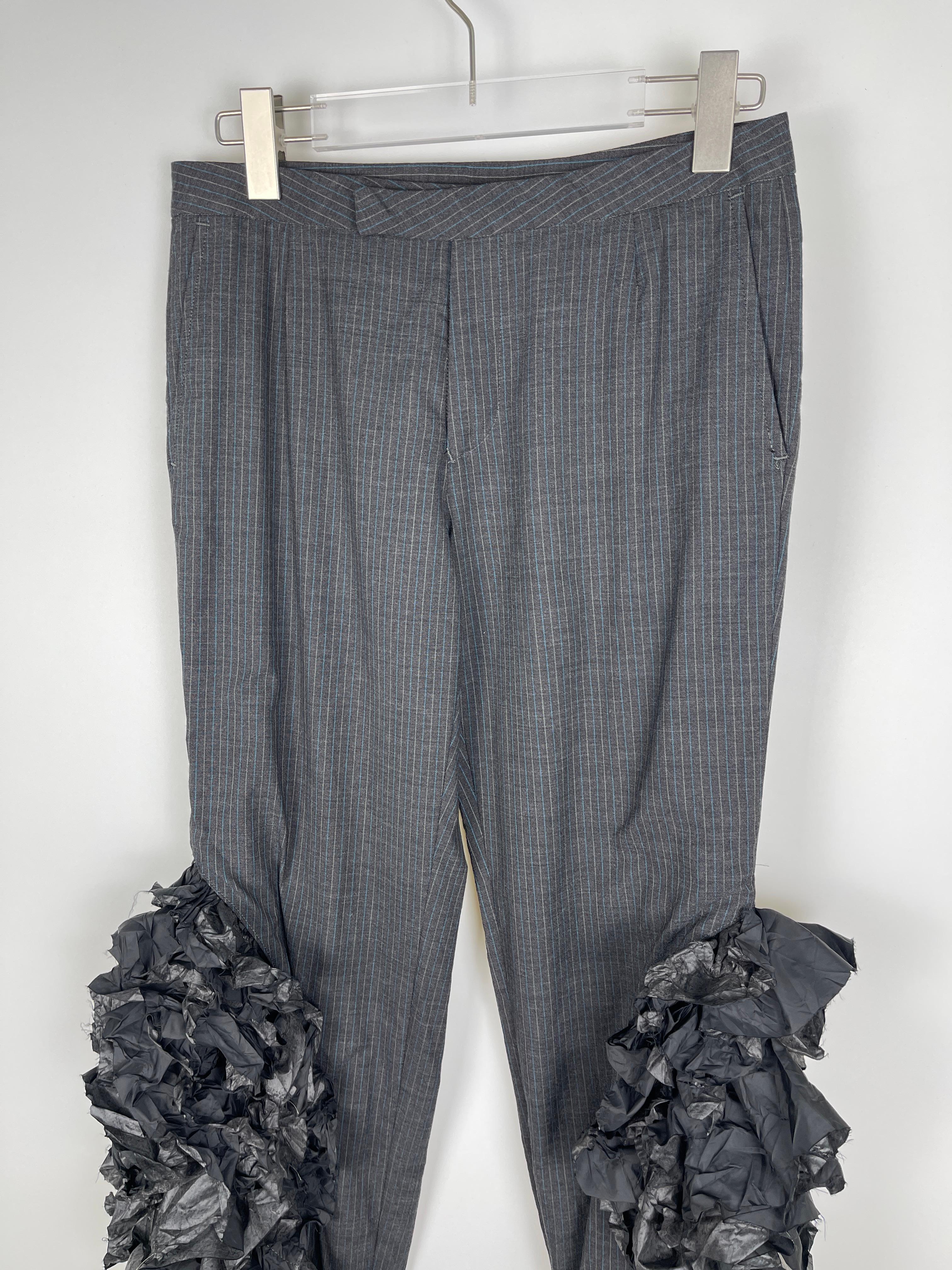 Masaki Matsushima Floral Frayed Pants In Excellent Condition For Sale In Seattle, WA