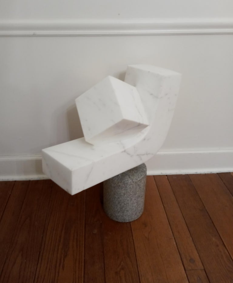 Masami Kodama Modernist Carrera Marble Granite Steel Sculpture Signed masami-kodama-modernist-carrera-marble-granite-steel-sculpture-signed