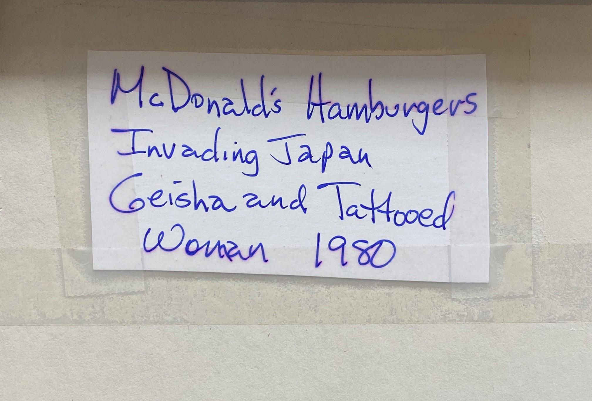 Masami Teraoka McDonald's Hamburguesas Invadiendo Japón Geisha Mujer Tatuada Imprimir en venta 13