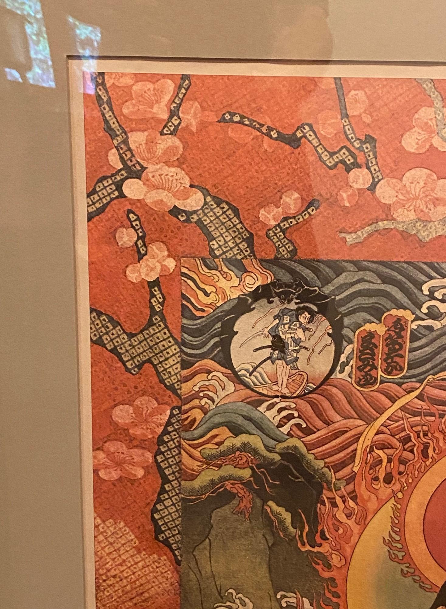 Masami Teraoka, litografia da esposizione firmata in edizione limitata Monaco Zen su balena in vendita 1