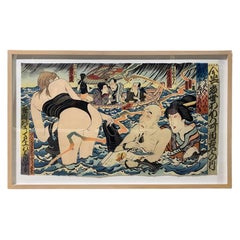 Masami Teraoka Signed Limited Print Kunisada Eclipsed Hawaii Snorkel Series 1993