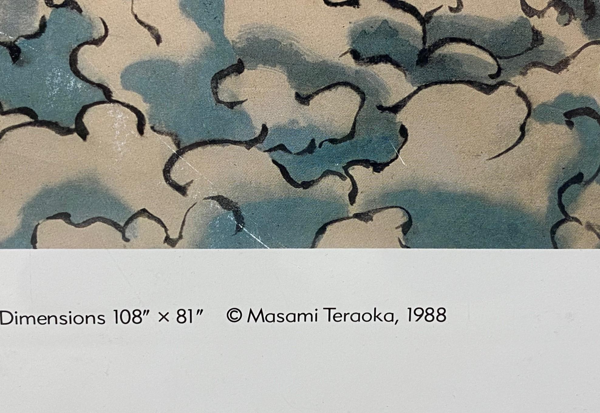 Poster litografico della mostra Masami Teraoka Waves and Plagues Geisha in Bath in vendita 3