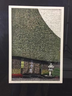 Masao Ido Limited Edition Signed Japanese Woodblock Print of Temple