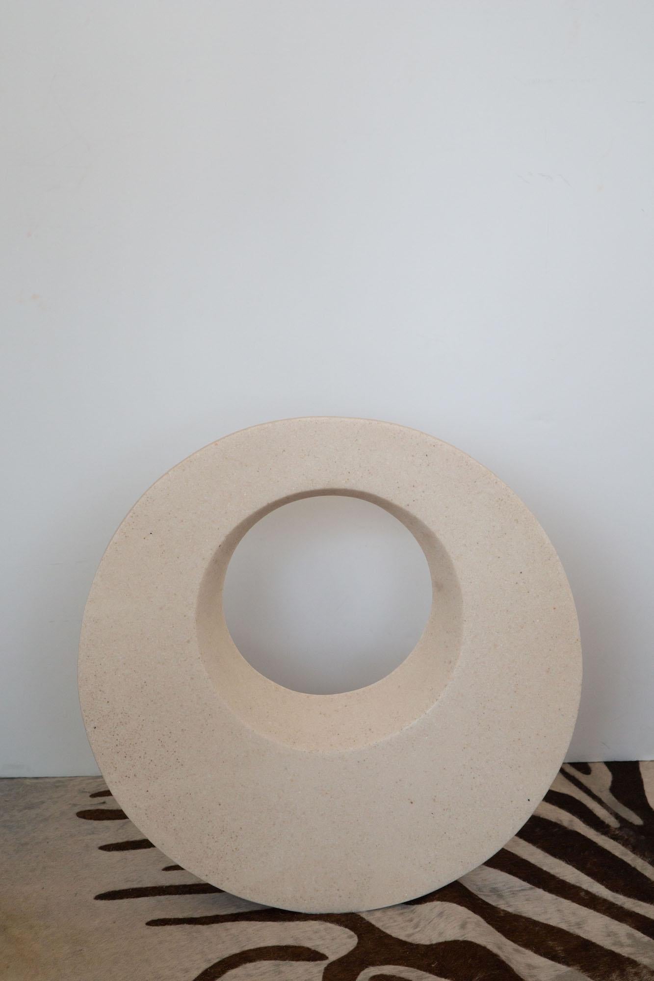 This fantastic organic modern signed Masatoya Kishi composition sculpture is a sandy tan color and is a limited edition of 75/100 and signed Kuki. That is how this wonderful Japanese artist signed his pieces. It is from the 1980s. It looks and feels
