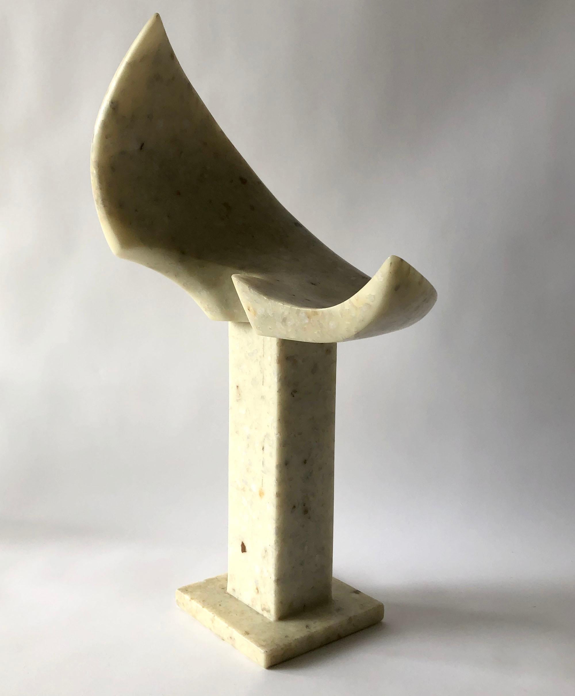 American Masatoyo Kishi Kuki Japanese Abstract Modernist Cast Stone Sculpture