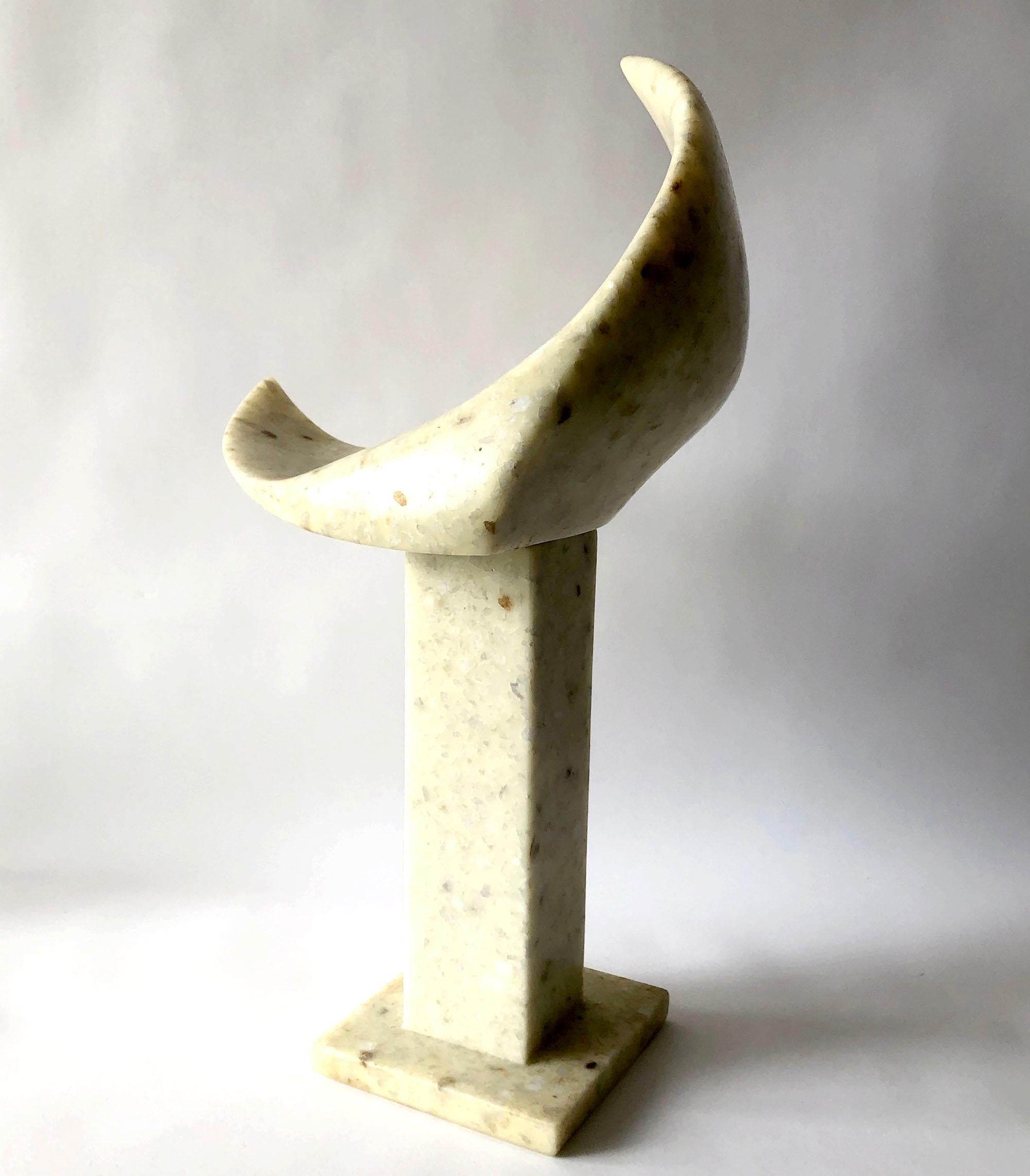 Masatoyo Kishi Kuki Japanese Abstract Modernist Cast Stone Sculpture In Good Condition In Palm Springs, CA