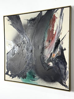 Masatoyo Kishi, huile sur toile abstraite d'origine Opus, milieu des années 1960