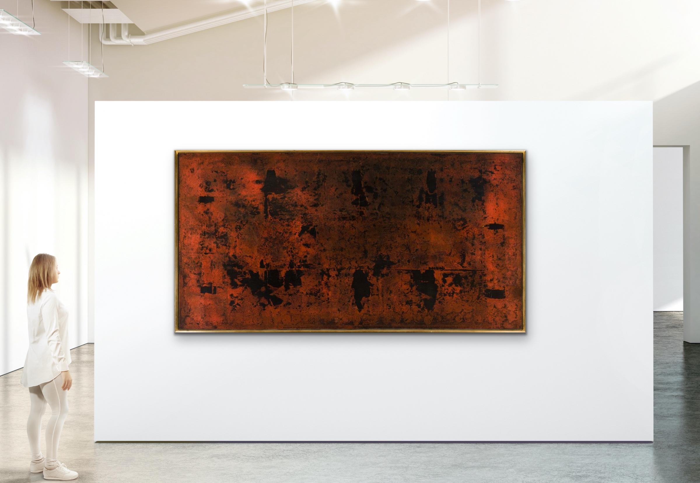Grande peinture à l'huile expressionniste abstraite japonaise/américaine MASATOYO KISHI, 1966 14