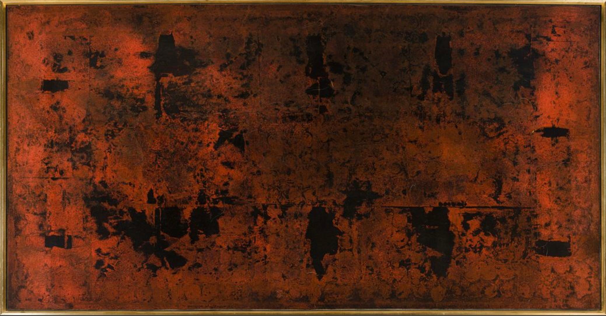 Grande peinture à l'huile expressionniste abstraite japonaise/américaine MASATOYO KISHI, 1966 - Expressionnisme abstrait Painting par Masatoyo Kishi