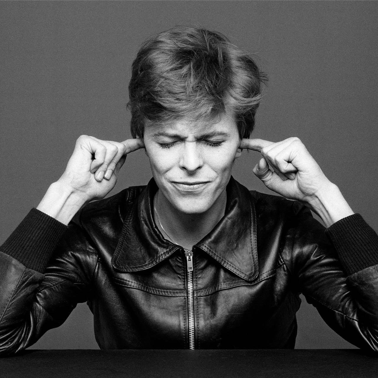 Masayoshi Sukita Black and White Photograph - David Bowie 1977 Heroes session – Hear No Evil