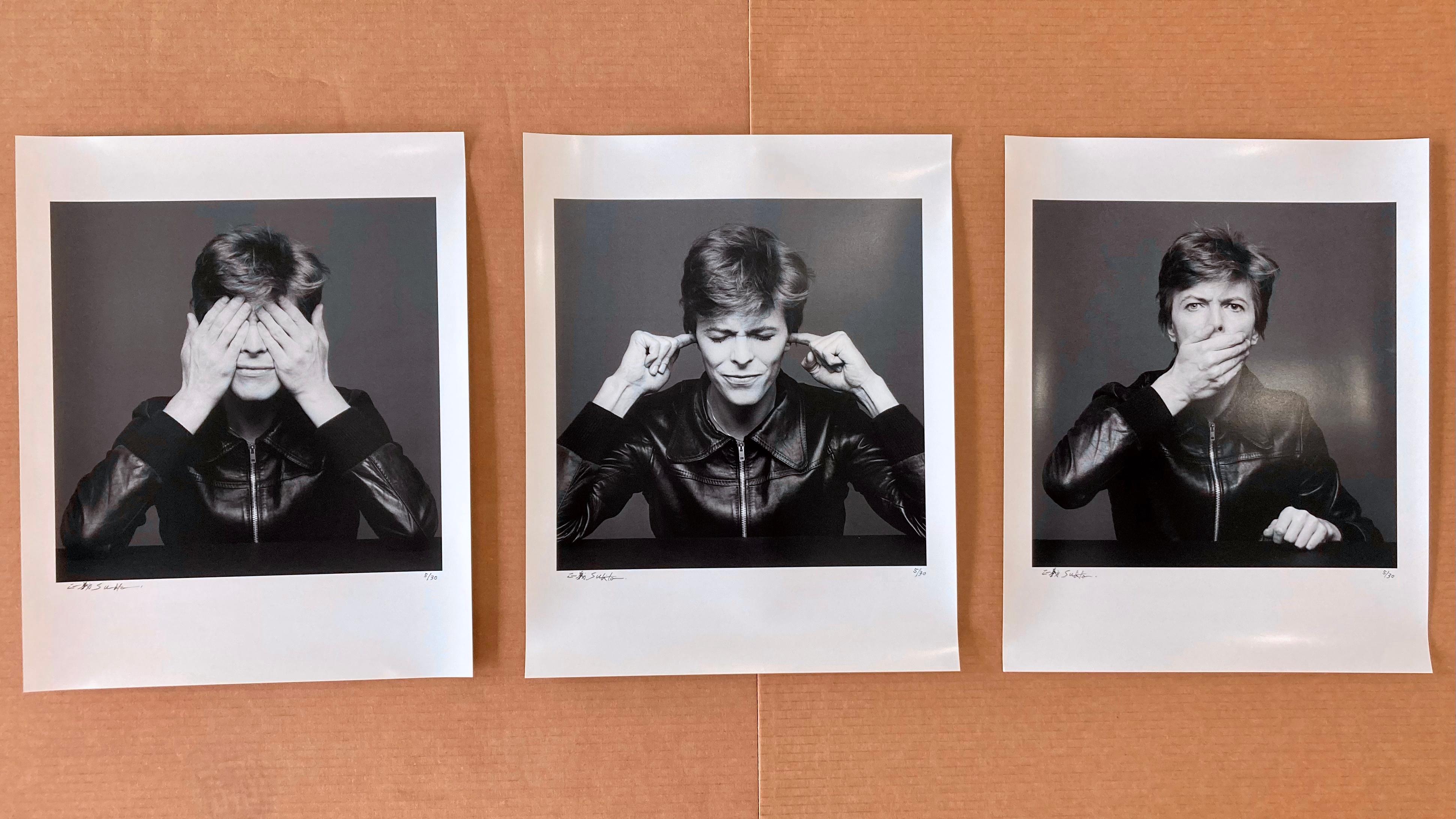 Masayoshi Sukita Portrait Photograph - David Bowie 1977 Heroes session - set of three prints
