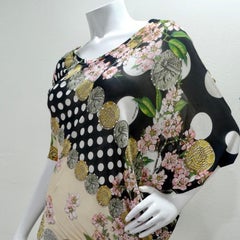 Mascara 1990s Asymmetric Draped Polka Dot Dress