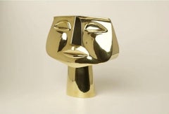 Máscara de Niño Kopfskulptur aus Messing von Joaquin Tinta