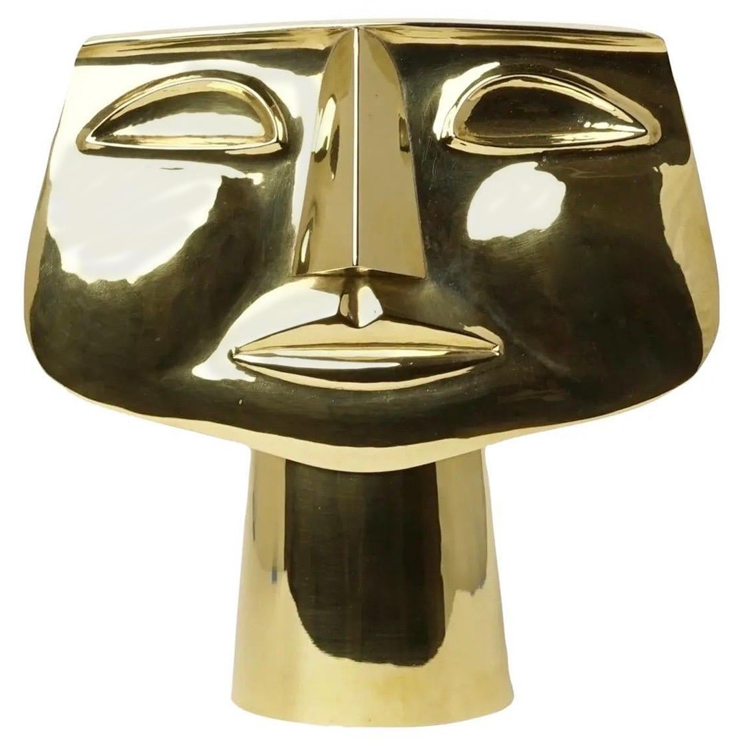 Máscara de Niño Kopfskulptur aus Messing von Joaquin Tinta im Angebot