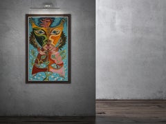 Captivating 'Mascarade' High-Loom Tapestry by David Sol, 1989 - Single Edition