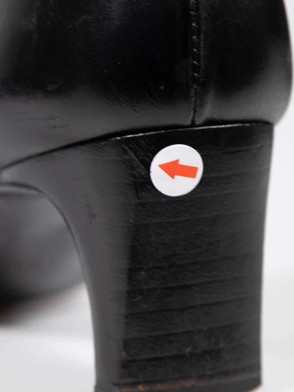 Mascaró Black Leather Long Point Toe Boots Size IT 37.5 For Sale 1