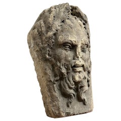 Mascaron in pietra calcarea xix secolo