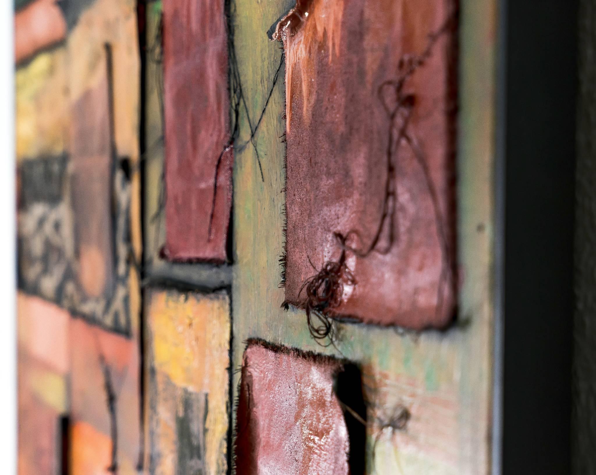 Blowhard - Peinture abstraite, colorée, orange, huile sur toile, contemporaine - Painting de MASCH (Manfred Schulzke)