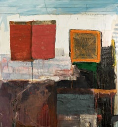 In the Name of Love - Peinture abstraite, rouge, bleue, huile sur toile, XXIe siècle