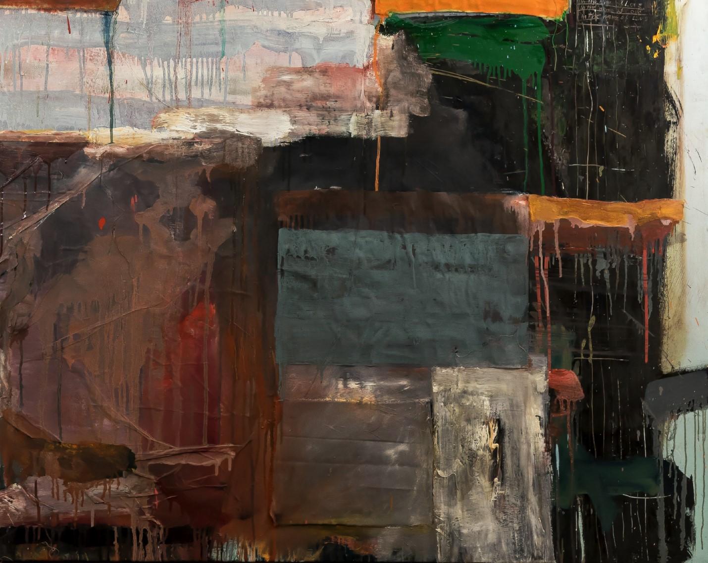 In nome dell'amore - Pittura astratta, Rosso, Blu, 21° secolo, Olio su tela - Painting Astratto di MASCH (Manfred Schulzke)