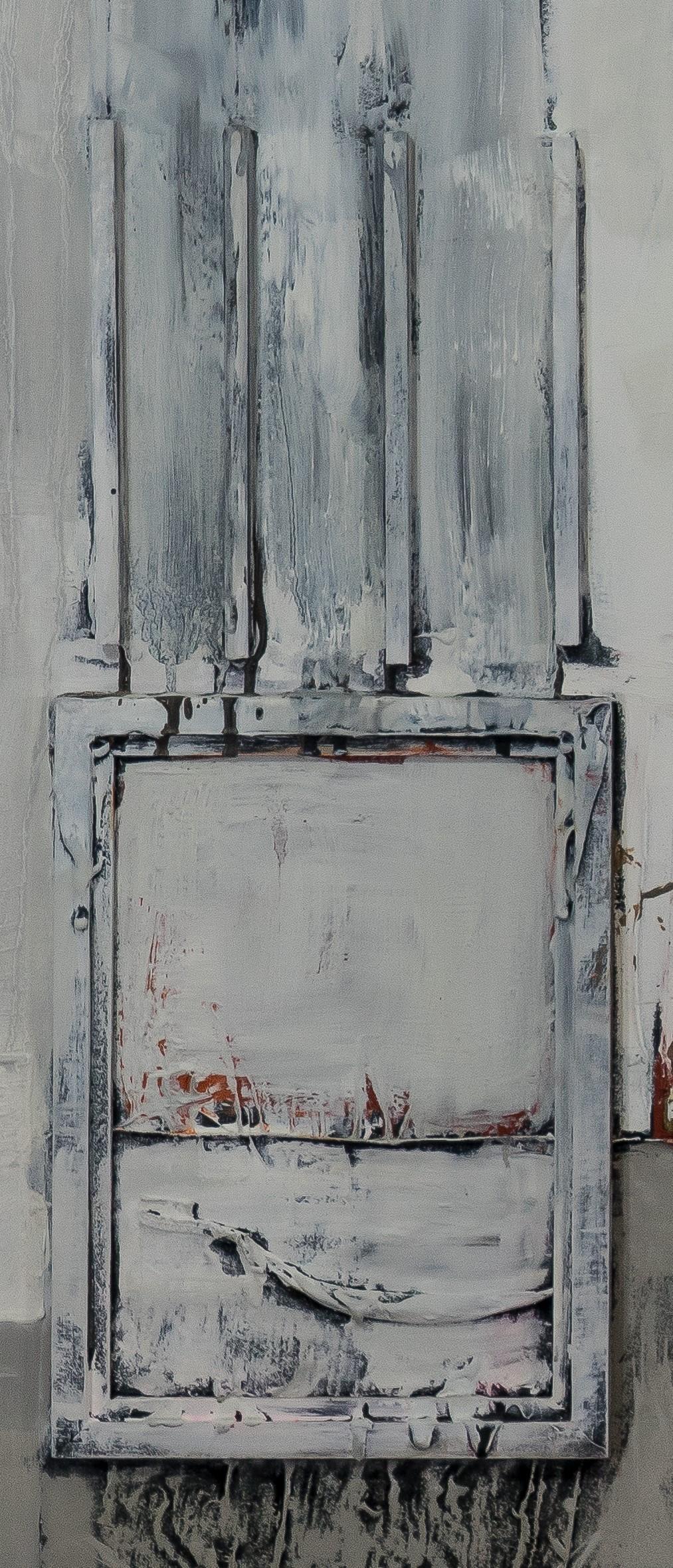 New Generation 1 - Abstract Painting, White, Gray, Oil, 21st Century, Layered For Sale 3