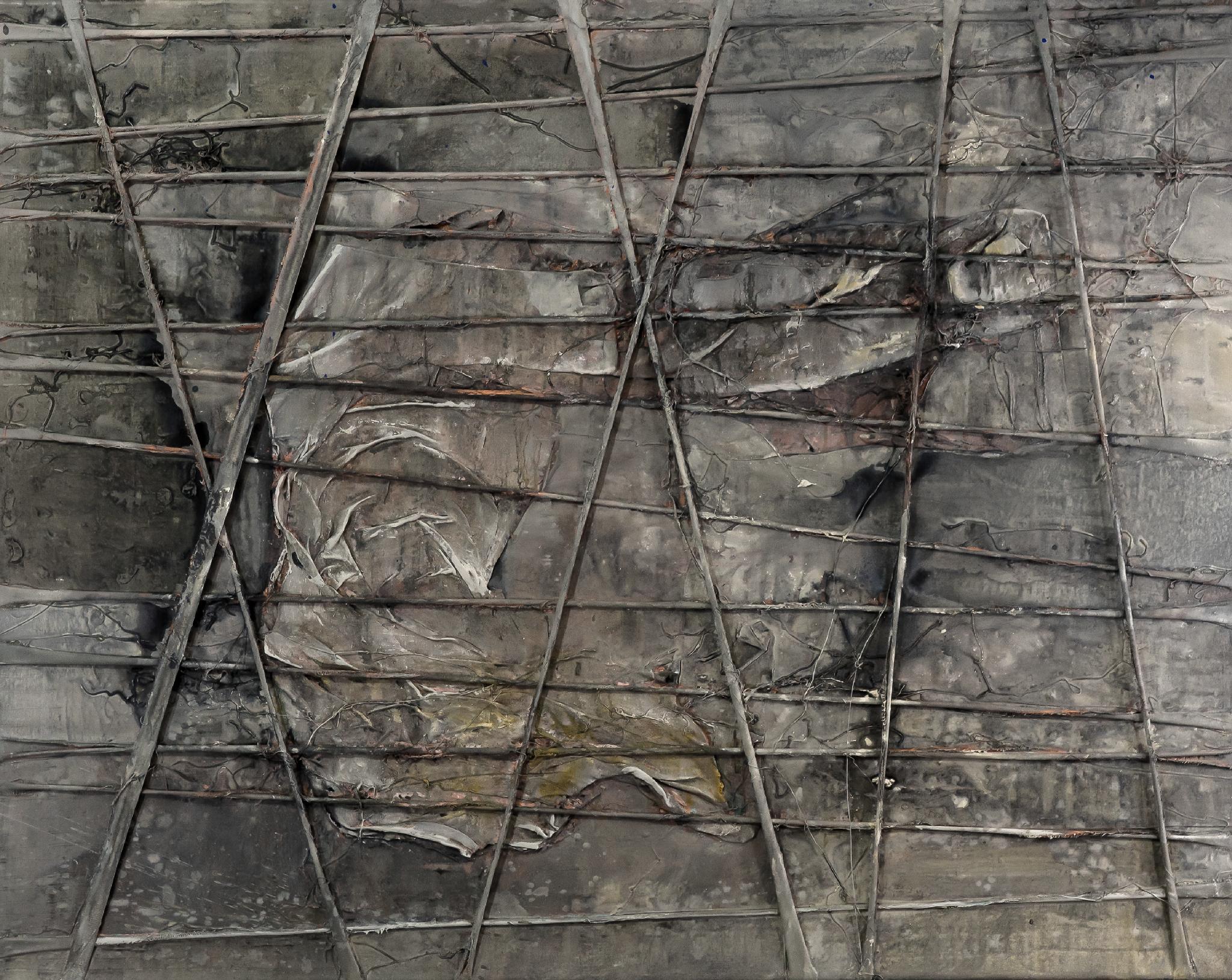 Plenty of Grey, 2013
Mixed technique: oil on canvas
(Signed on reverse)
31.49 H x 39.37 W in
80 H x 100 W cm

MASCH's work describes a discursive rebellion of continuous civilization in a state of decay. His paintings arise from the overlapping of