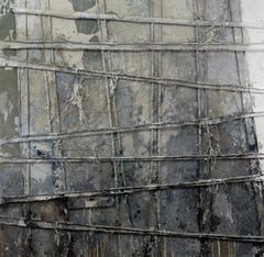 Esa Cortina Algo - Pintura Abstracta, Gris, Blanco, Siglo XXI, En Capas