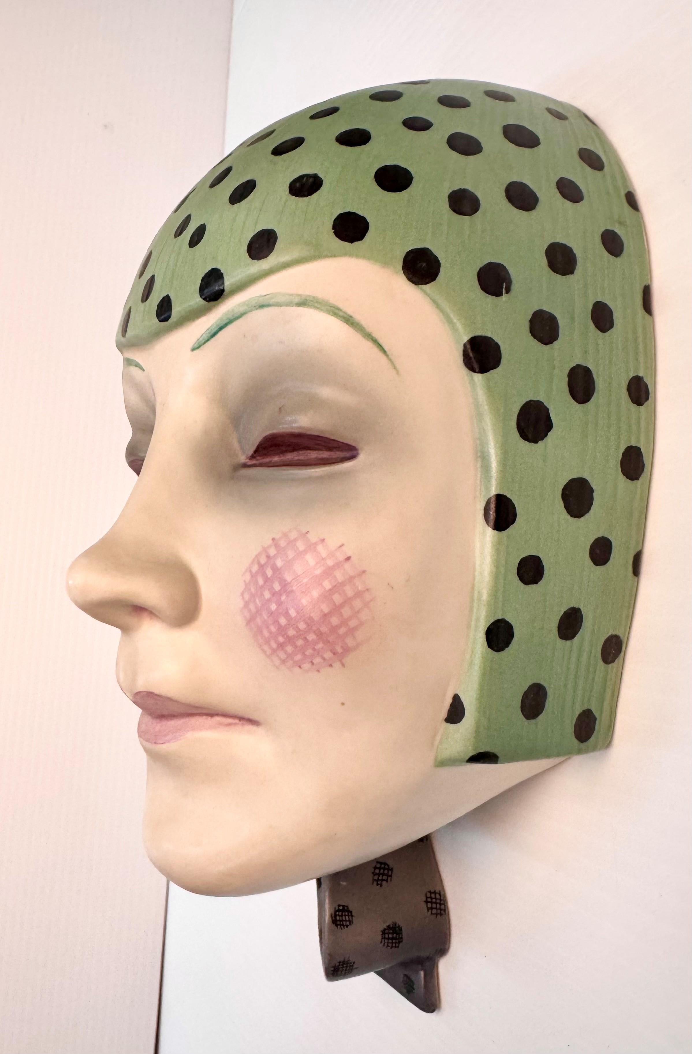 „Maschera con Nodo“ Lenci-Wandmaske, Elena Konig Scavini, Elena Konig (Handbemalt) im Angebot