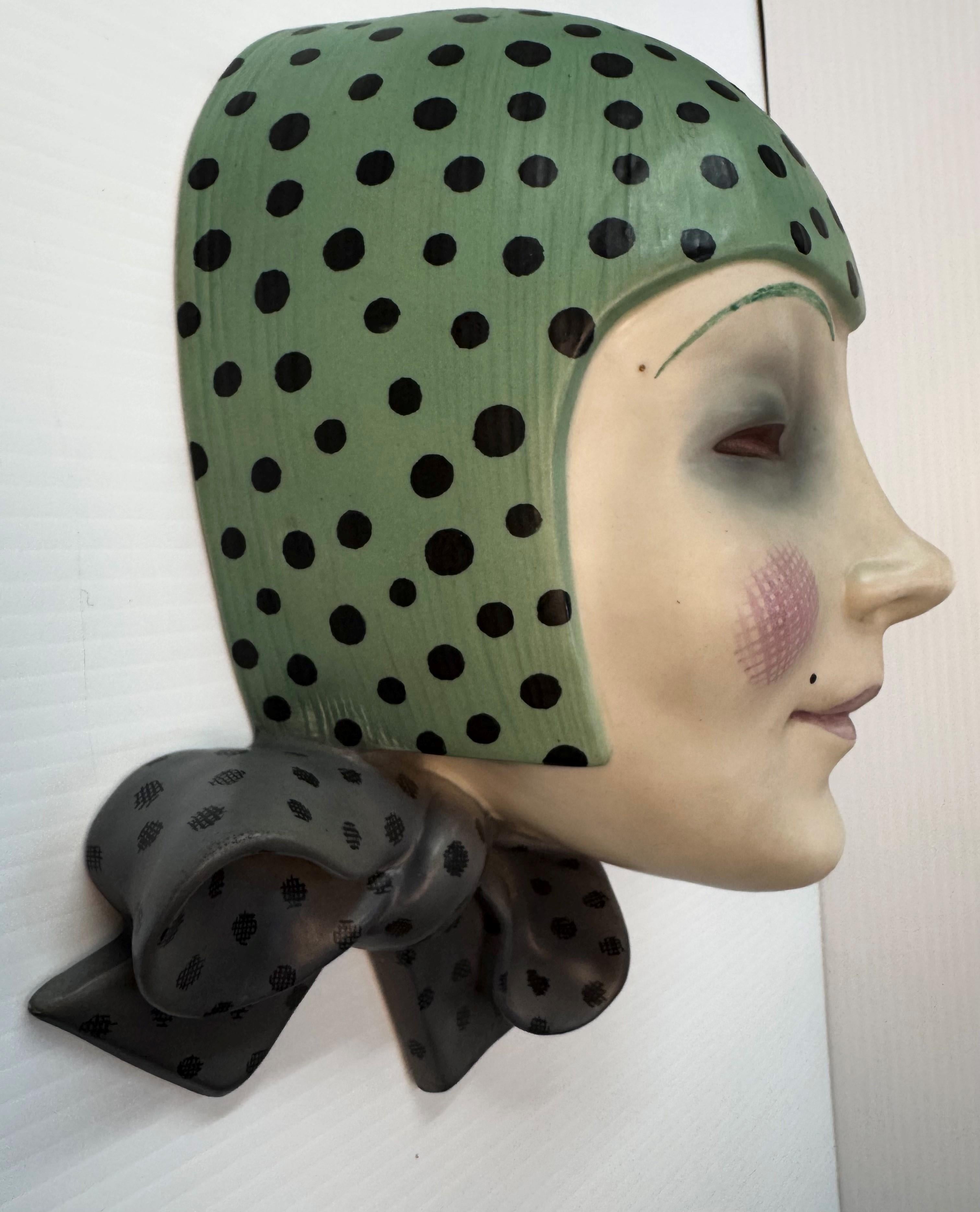 „Maschera con Nodo“ Lenci-Wandmaske, Elena Konig Scavini, Elena Konig (Frühes 20. Jahrhundert) im Angebot