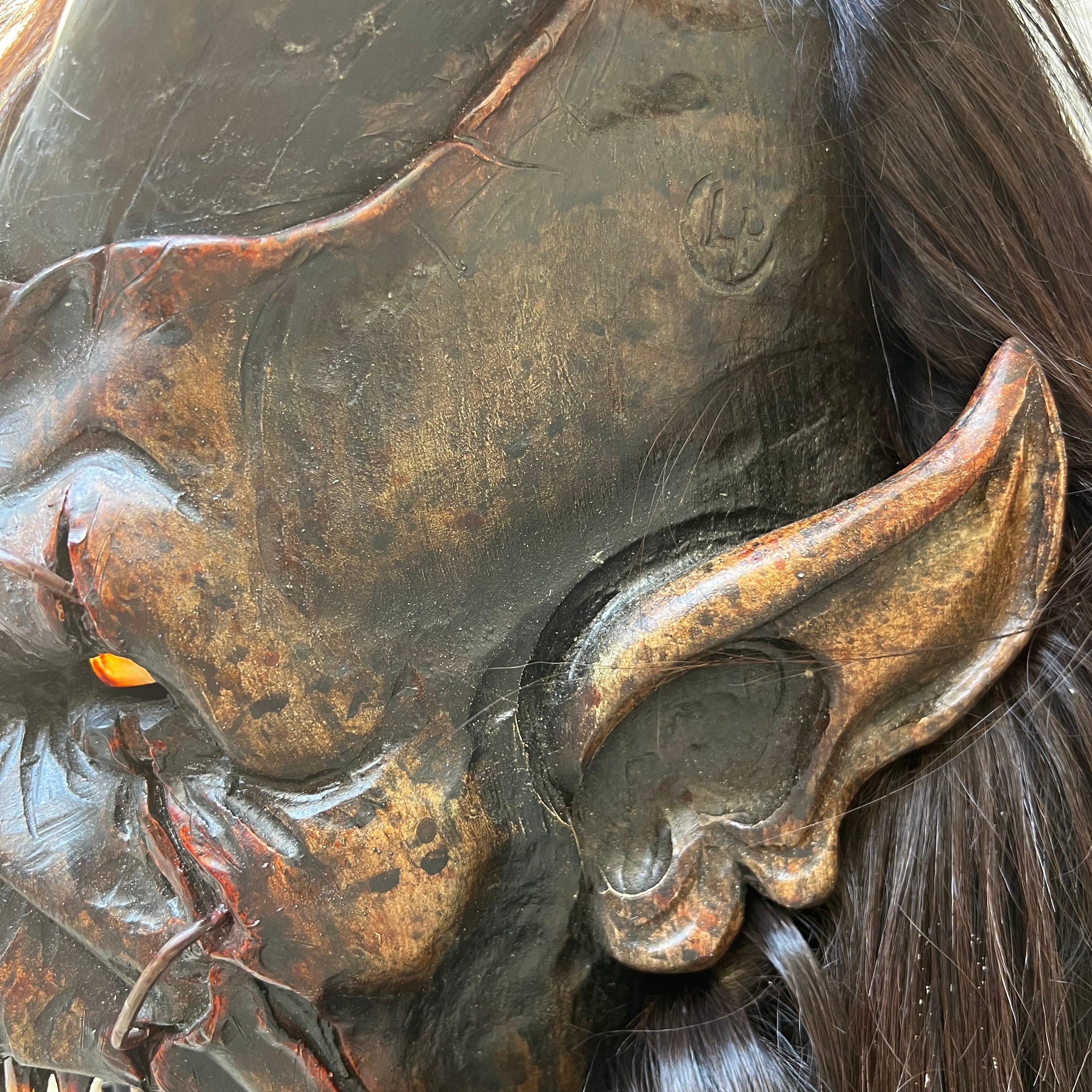 Maschera (UNICA) da Krampus in Legno Intagliato e Pelo Caprino - di Luca Pojer 2