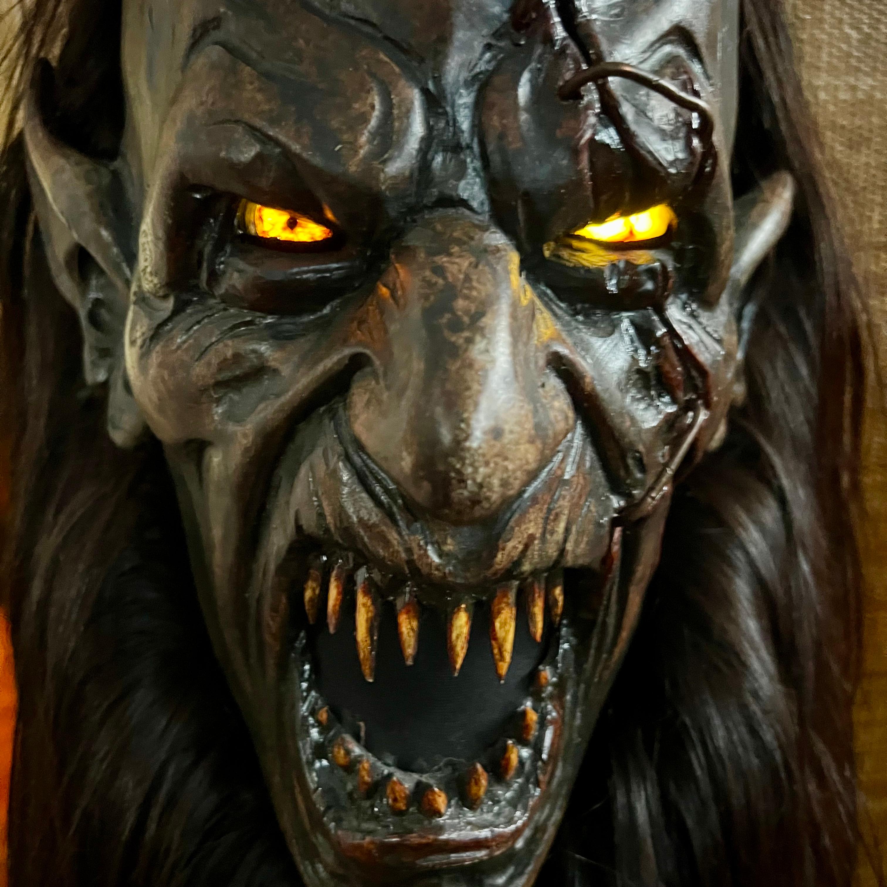 Maschera (UNICA) da Krampus in Legno Intagliato e Pelo Caprino - di Luca Pojer 5