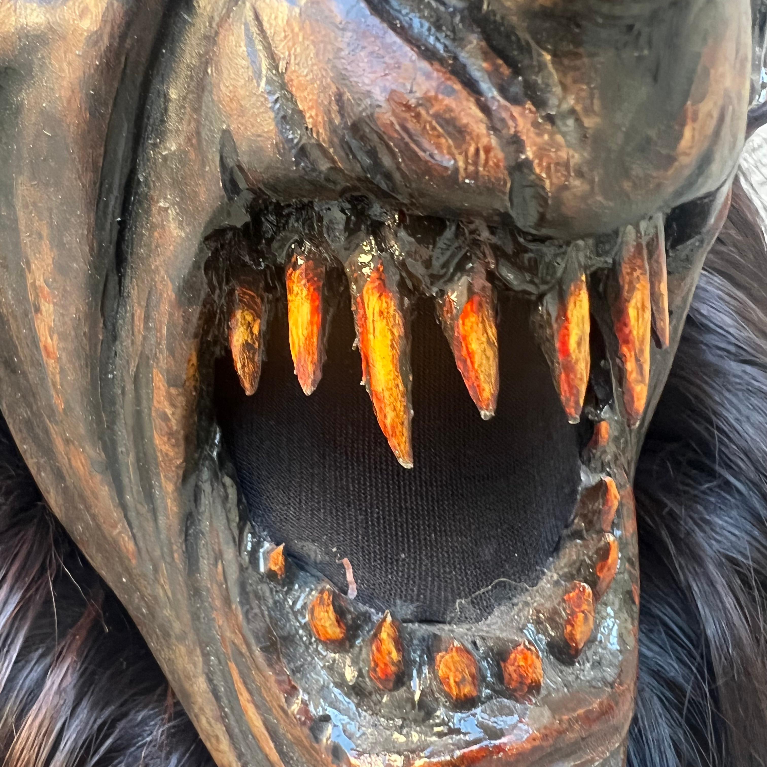 Italian Maschera (UNICA) da Krampus in Legno Intagliato e Pelo Caprino - di Luca Pojer